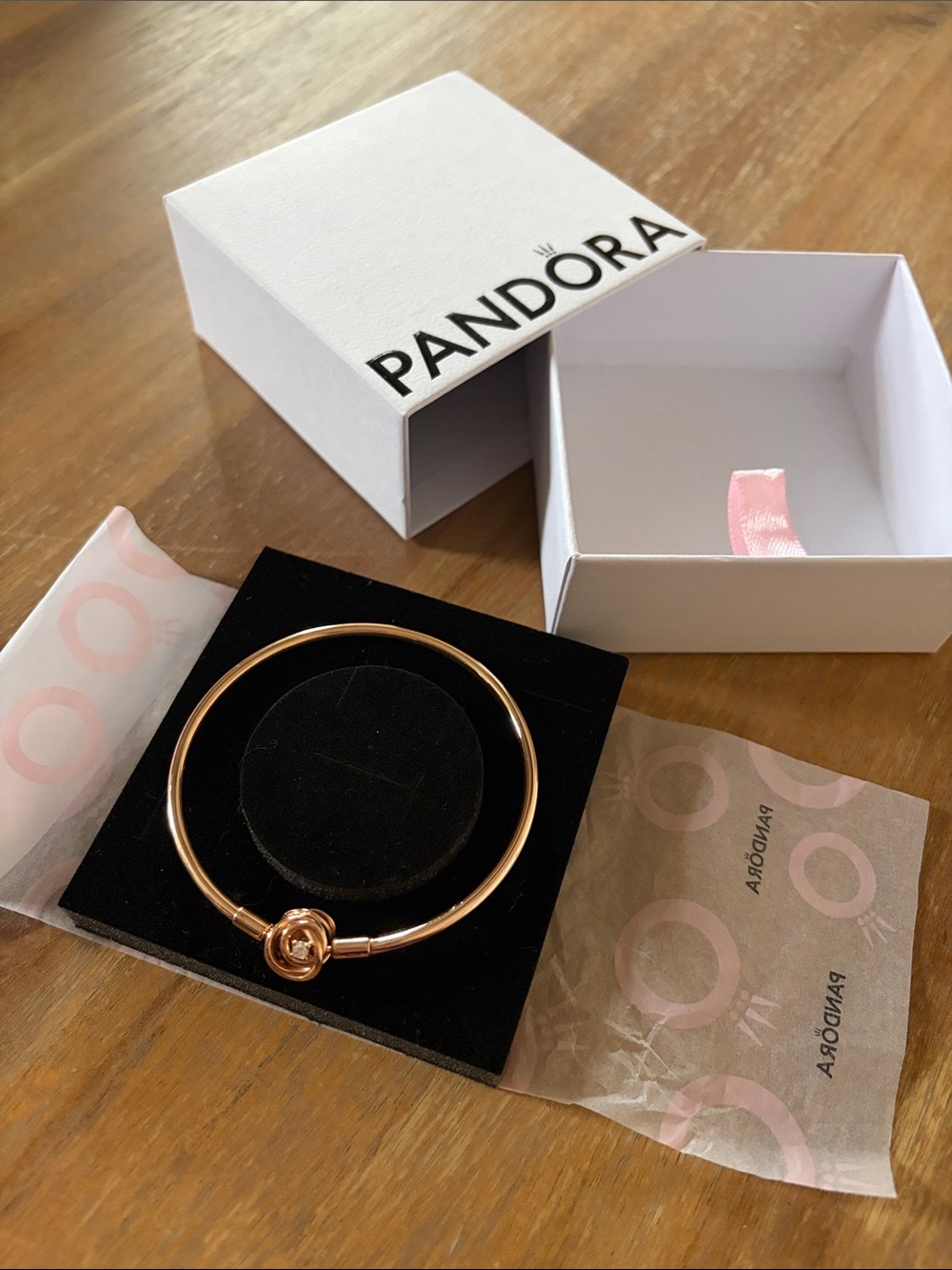 Pandora Rose Tone Knot Bangle Bracelet